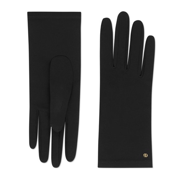 Gucci GG Viscose Cady Gloves in Black - Picture 1 of 7